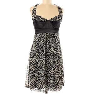 Guess zebra Satin bustier cocktail dress mini sleeveless women’s medium